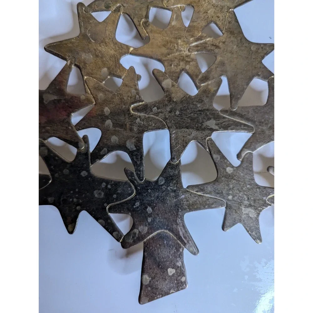 Vintage brass? Star in shape of Christmas‎ tree kitchen pot pan trivet
